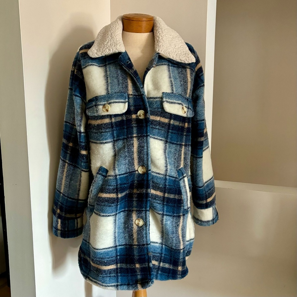 Joe Fresh Plaid Sherpa-Lined Shacket